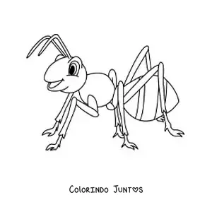 Desenho para colorir de uma formiga animada