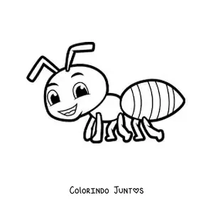 Desenho para colorir de uma formiga em desenho animado