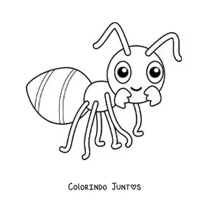 Desenho para colorir de uma formiga animada infantil