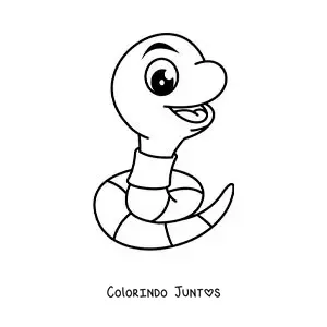 Desenho para colorir de minhoca animada grande