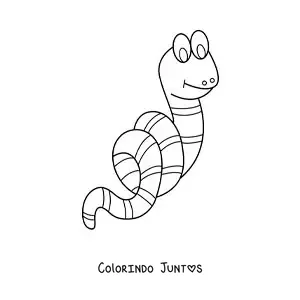 Desenho para colorir de minhoca animada