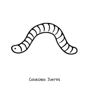 Desenho para colorir de minhoca fácil
