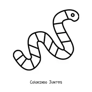 Desenho para colorir de uma minhoca fácil grande