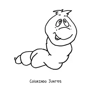 Desenho para colorir de desenho de uma minhoca