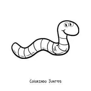 Desenho para colorir de minhoca grande engraçada animada