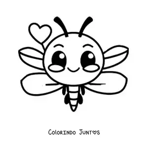 Desenho para colorir de libélula animada kawaii infantil