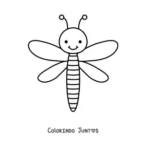 Desenho para colorir de uma libélula infantil animada