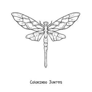 Desenho para colorir de libélula realista