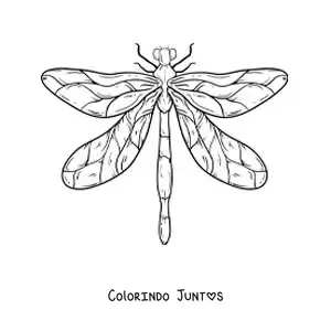 Desenho para colorir de uma libélula realista grande