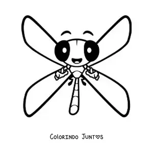Desenho para colorir de libélula animada grande