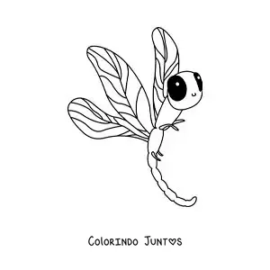 Desenho para colorir de libélula animada infantil