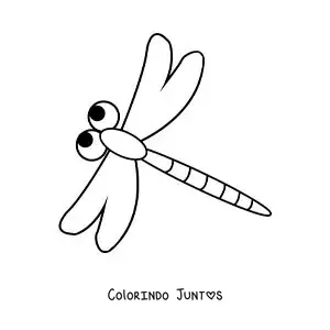 Desenho para colorir de libélula fácil