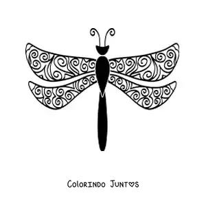 Desenho para colorir de libélula mandala
