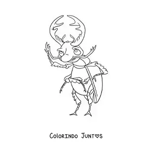 Desenho para colorir de besouro-veado bravo animado