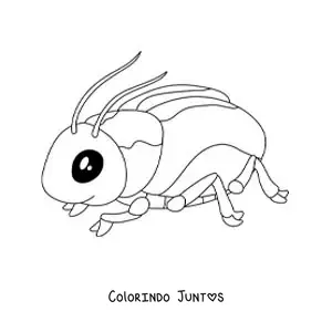 Desenho para colorir de besouro kawaii