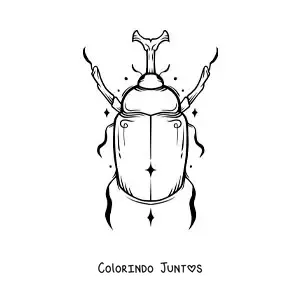 Desenho para colorir de besouro rinoceronte realista