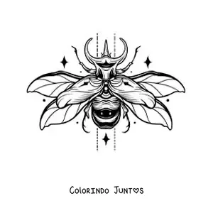 Desenho para colorir de besouro voando