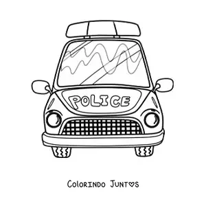 Desenho para colorir de uma viatura policial