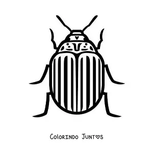 Desenho para colorir de besouro-da-batata fácil