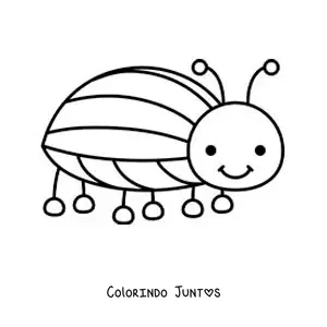 Desenho para colorir de besouro infantil fácil