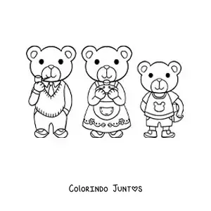 Desenho para colorir dos três ursinhos