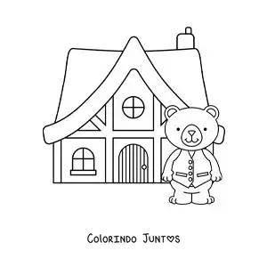 Desenho para colorir da casa dos três ursinhos