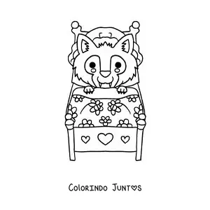 Desenho para colorir do lobo mau disfarçado de vovó