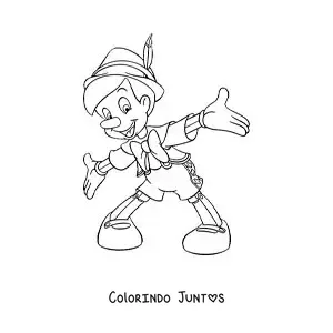 Desenho para colorir de Pinóquio animado