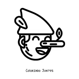 Desenho para colorir do rosto de Pinóquio fácil com o nariz grande