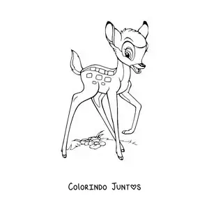 Desenho para colorir de Bambi andando