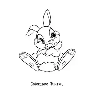 Desenho para colorir de Tambor, o coelho amigo do Bambi