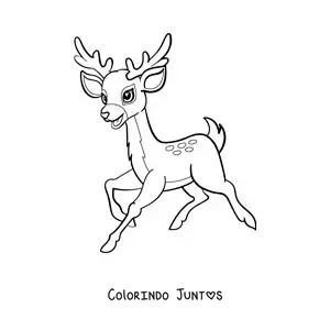 Desenho para colorir de Bambi animado