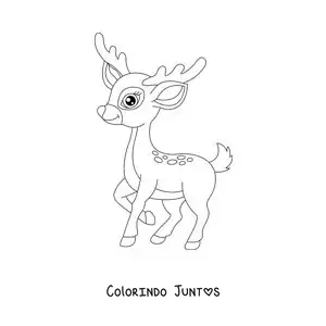 Desenho para colorir de Bambi animado com chifres