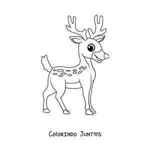 Desenho para colorir de Bambi animado fácil