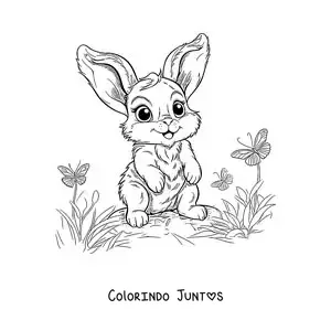 Desenho para colorir de Tambor, o coelho kawaii