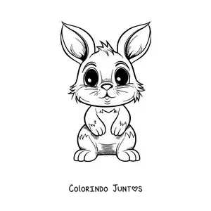 Desenho para colorir de Tambor, o coelho kawaii grande