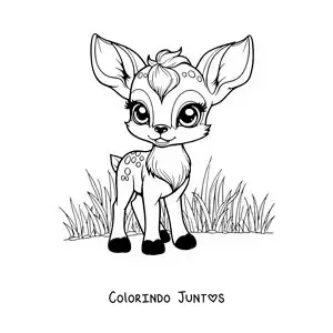 Desenho para colorir de Falina kawaii animada