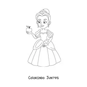 Desenho para colorir da princesa Branca de Neve animada