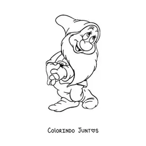 Desenho para colorir do anão Dengoso animado