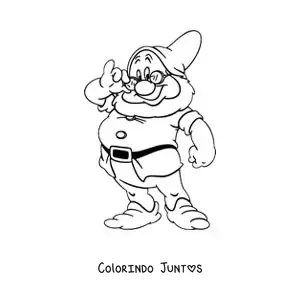 Desenho para colorir do anão Mestre animado