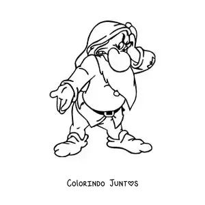 Desenho para colorir do anão Zangado animado