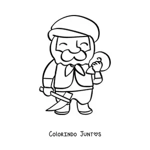 Desenho para colorir de um dos 7 anões de Branca de Neve