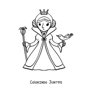 Desenho para colorir da rainha má de Branca de Neve animada