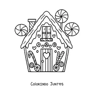 Desenho para colorir da casa grande do conto de João e Maria