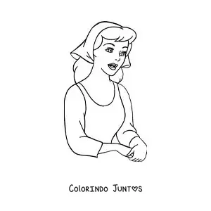 Desenho para colorir de Cinderela animada
