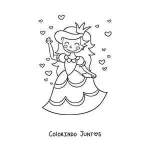 Desenho para colorir de Cinderela em desenho animado com seu vestido
