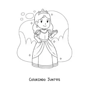 Desenho para colorir de Cinderela no baile com seu vestido