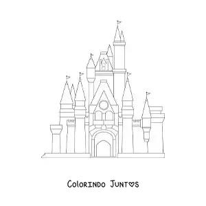 Desenho para colorir do castelo da Cinderela