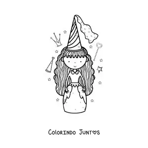Desenho para colorir da fada madrinha da Cinderela