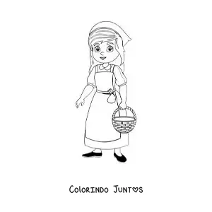Desenho para colorir de Cinderela fazendo as tarefas